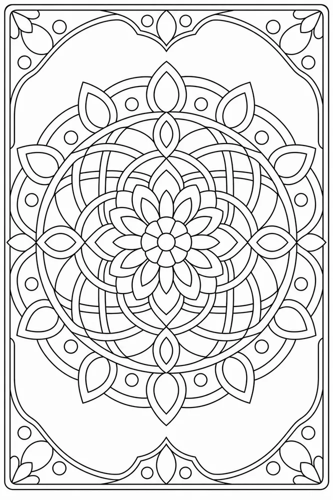 Geometric Mandala Lattice Circle coloring page