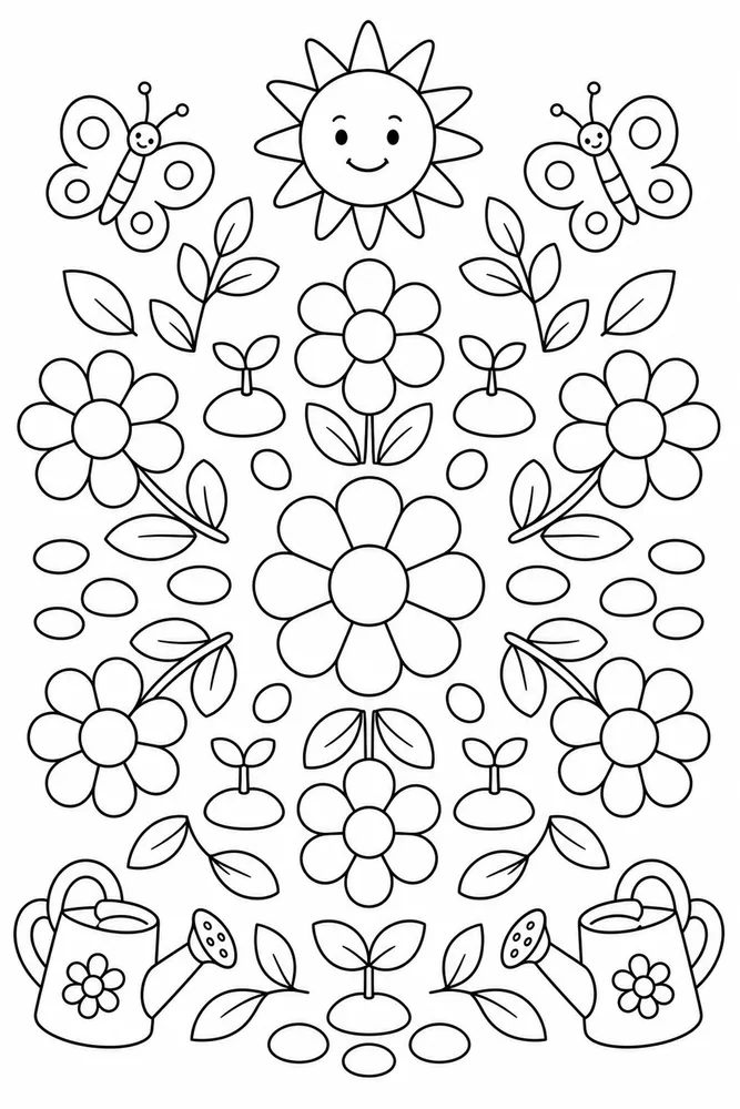 Kids Mandala Simple Garden coloring page