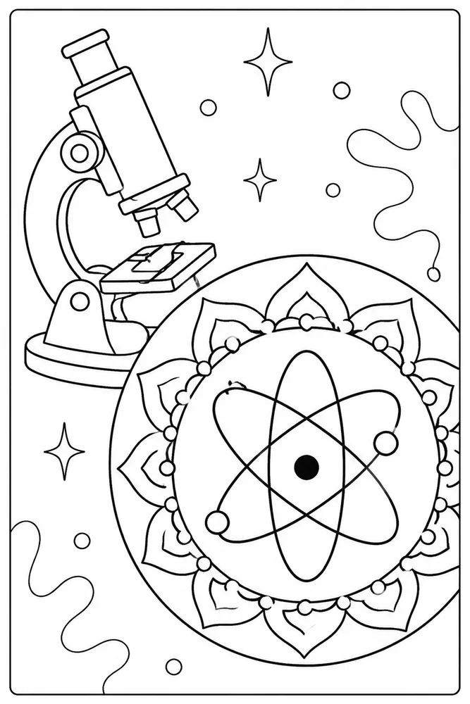 Science Mandala Science mandala easy beginner page coloring page