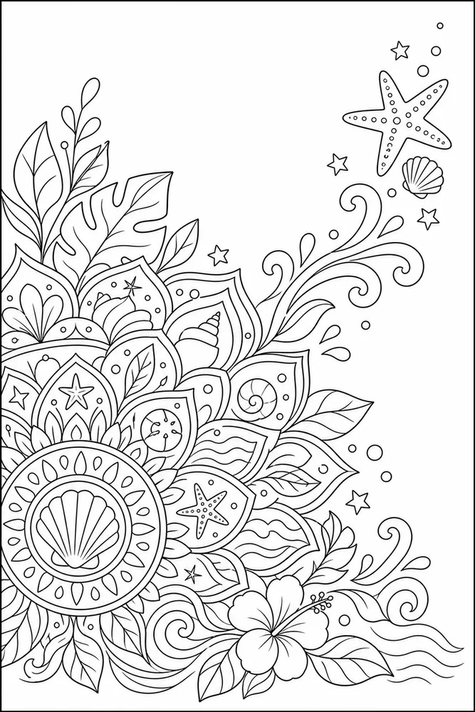 Seasonal Mandala Seasonal mandala simple scene coloring page