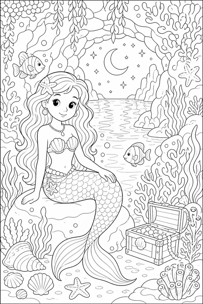 Mermaid Magic Secret Lagoon coloring page