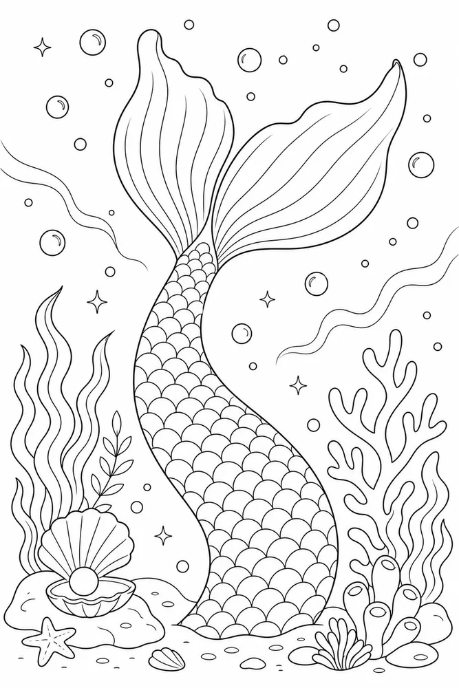 Mermaid Tail Tail With Scales coloring page