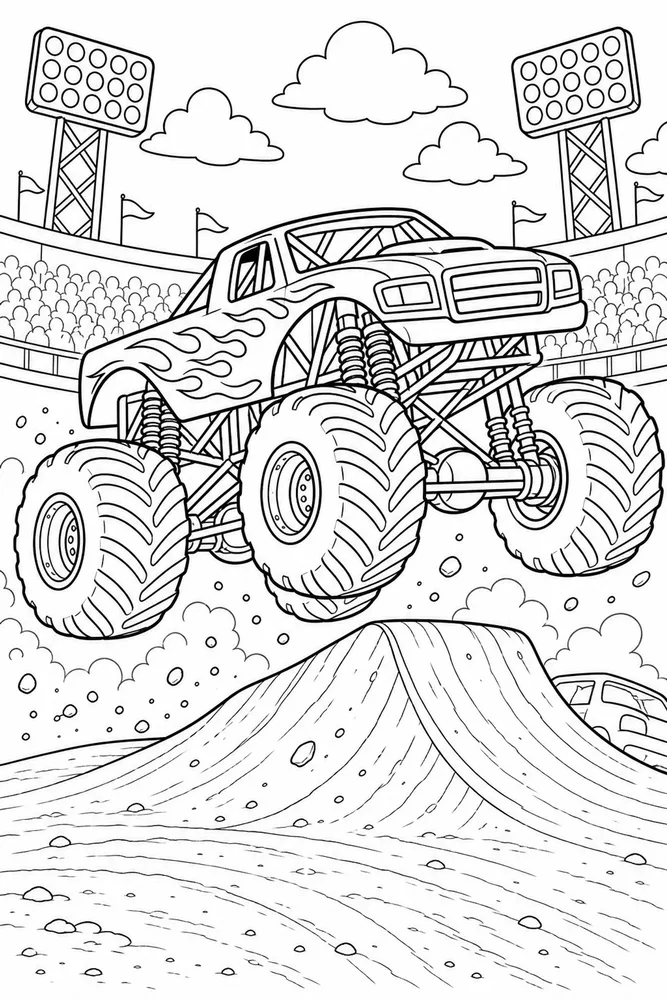Monster Jam Truck Monster Truck High Suspension printable coloring page
