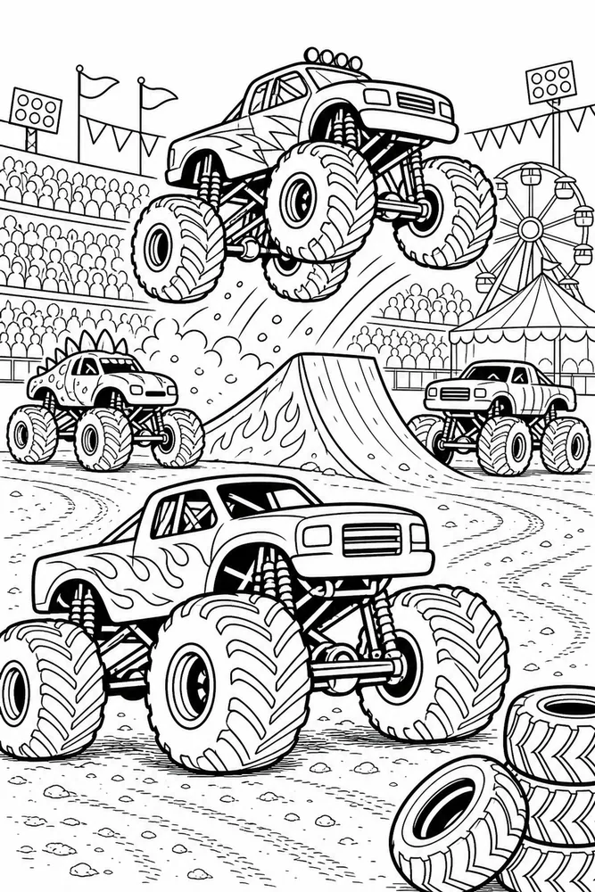 Monster Jam Truck Monster Truck Outdoor Fair printable coloring page