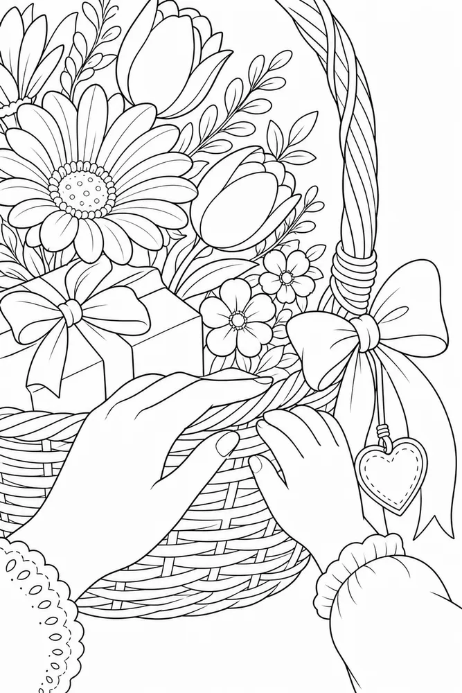 Happy Mothers Day Happy mothers day close up detail coloring page