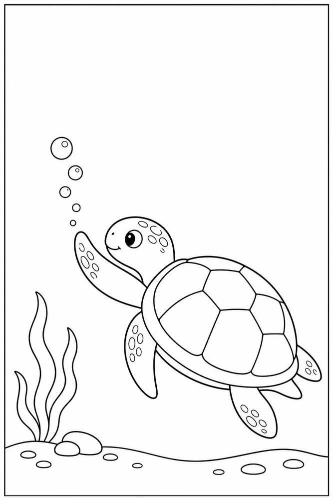 Ocean Creatures Ocean creatures easy beginner page coloring page