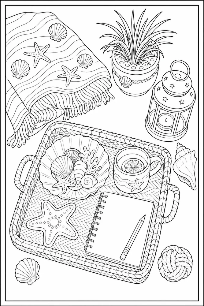 Ocean for Adults Ocean for adults cozy indoor moment coloring page