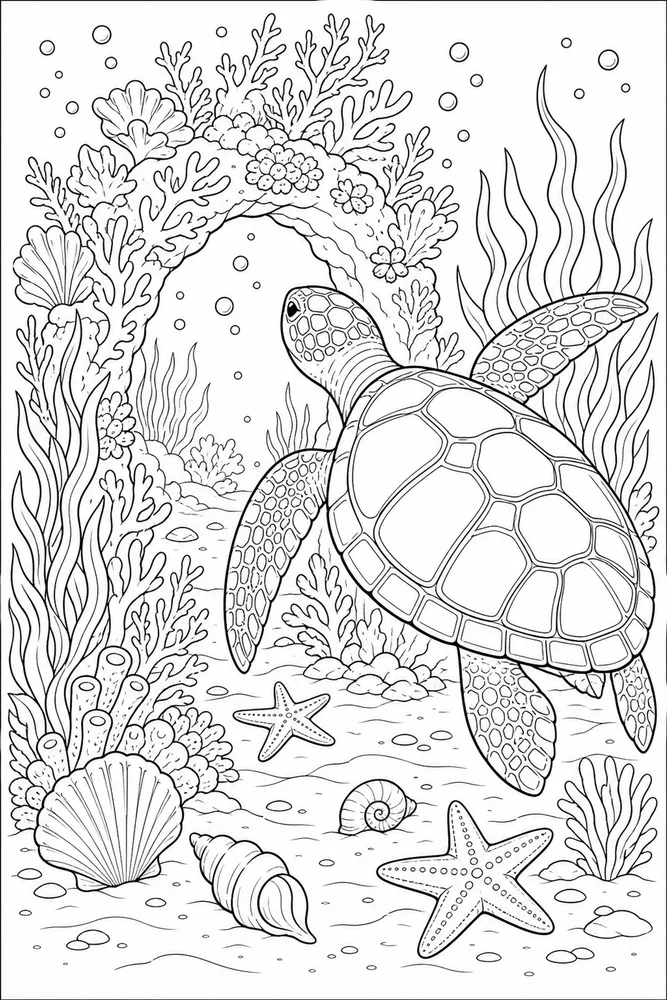 Ocean for Adults Ocean for adults garden setting coloring page