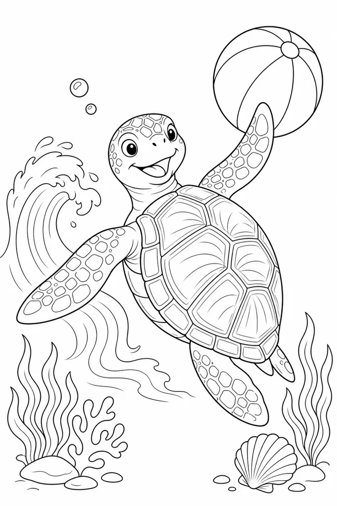 Ocean for Adults Ocean for adults playful pose coloring page