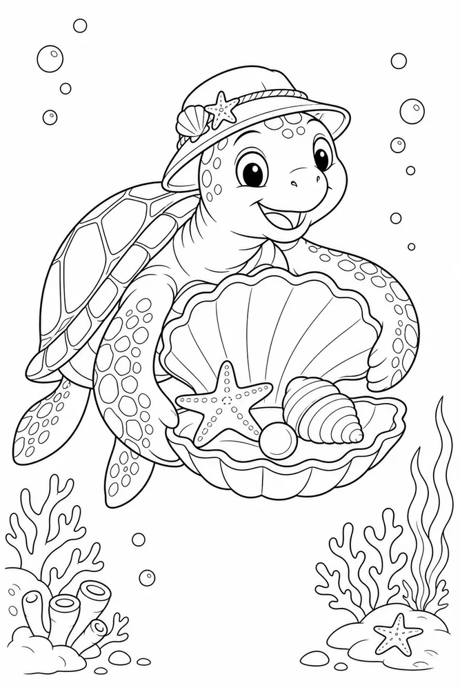 Ocean Life Ocean life activity scene coloring page