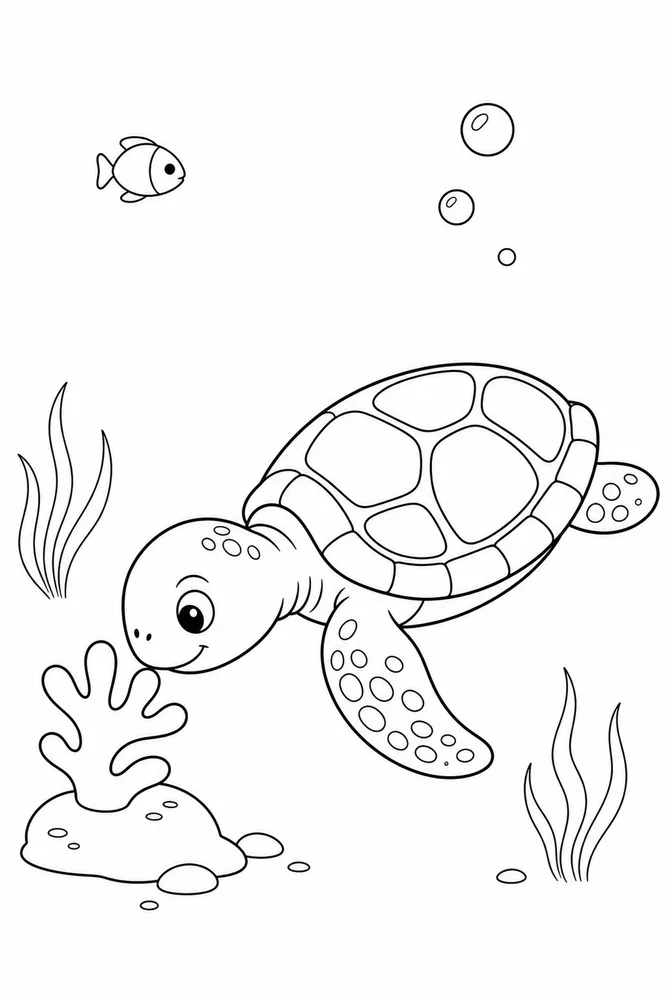 Ocean Life Ocean life easy beginner page coloring page