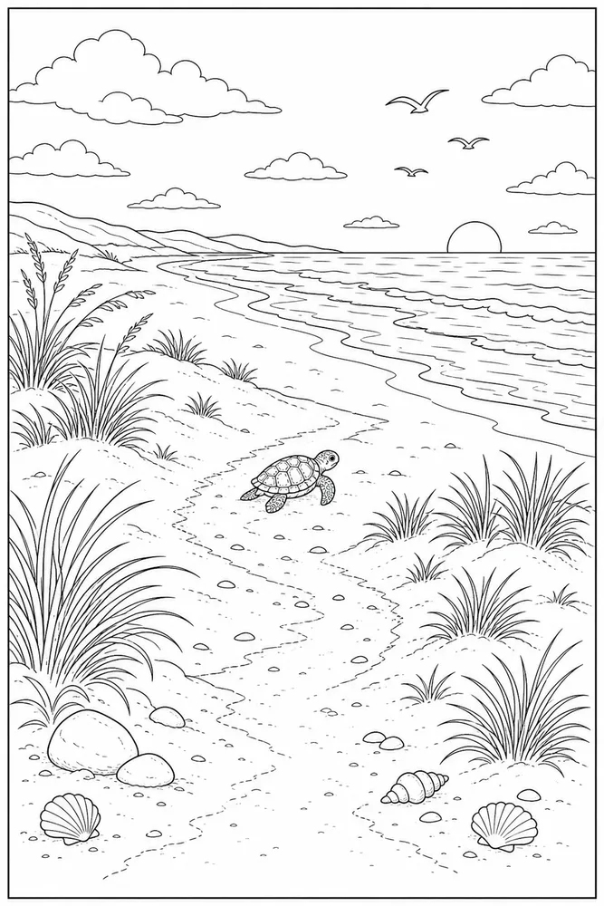 Ocean Life Ocean life outdoor path coloring page