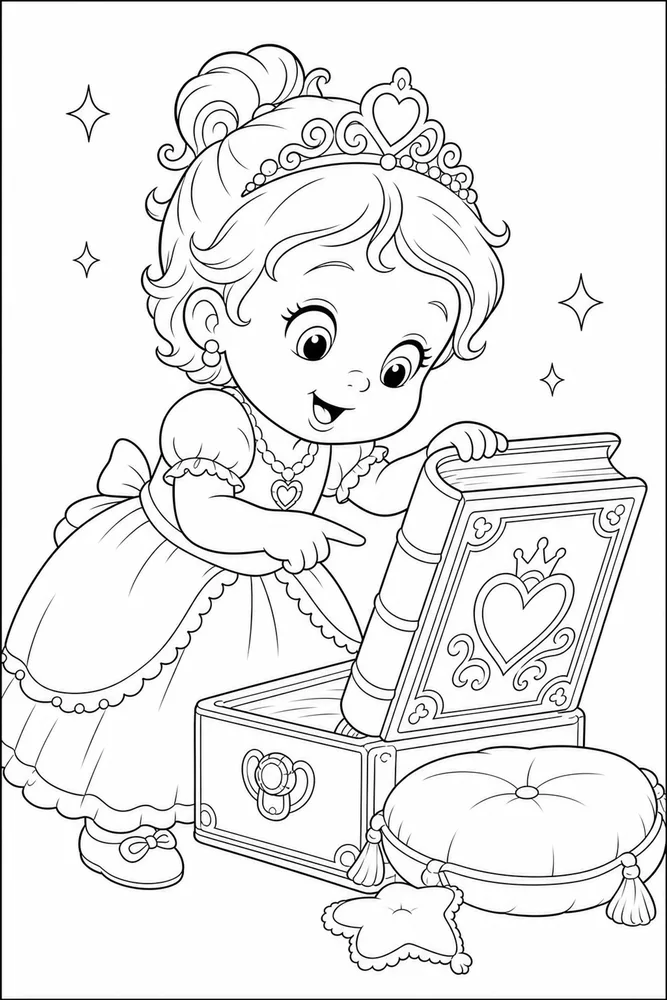 Baby Princess Baby princess activity scene coloring page