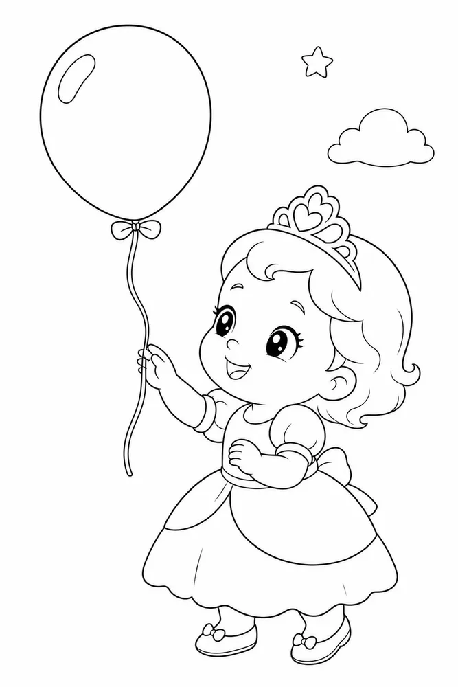 Baby Princess Baby princess easy beginner page coloring page