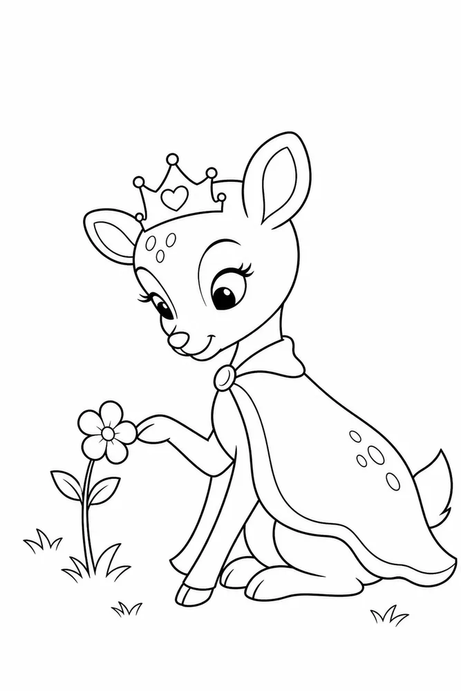 Princess Animal Princess animal easy beginner page coloring page
