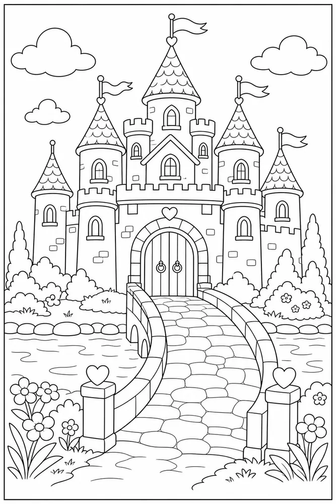Princess Castle Castle Bridge coloring page