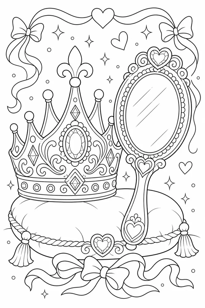 Princess Crown Crown Mirror coloring page