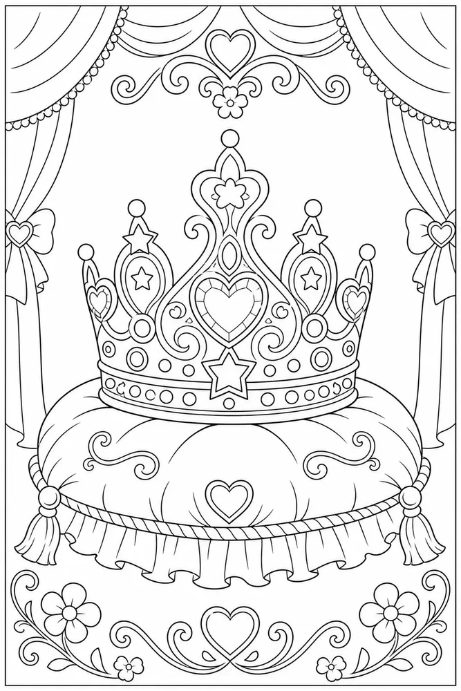 Princess Crown Crown Pillow coloring page