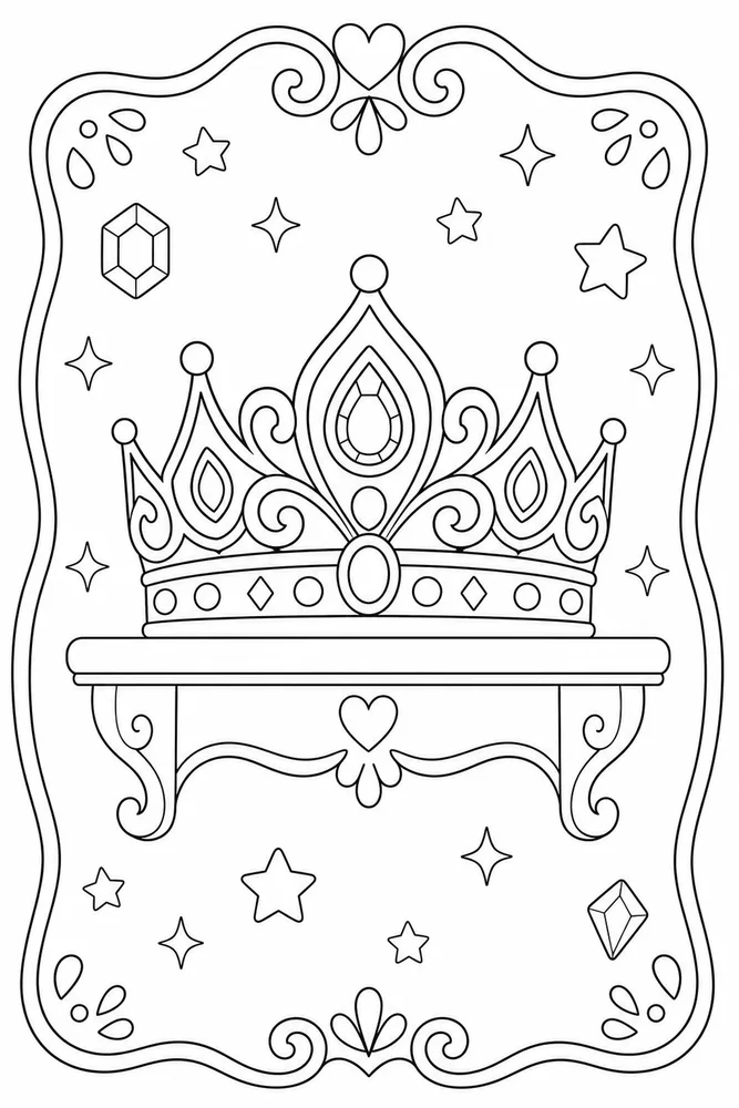 Princess Crown Crown Shelf coloring page