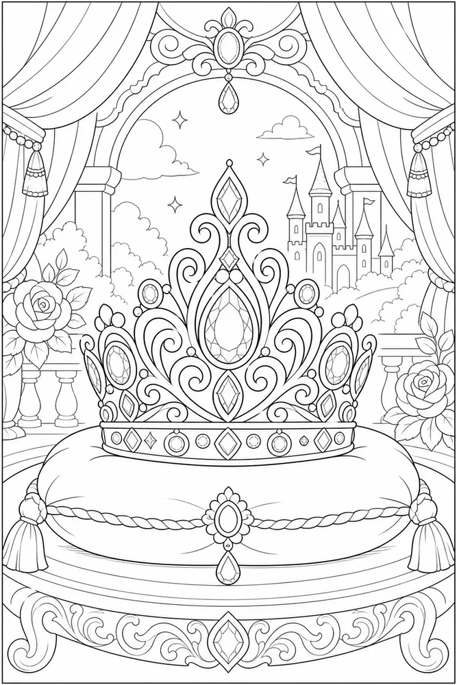 Princess Crown Jeweled Crown coloring page