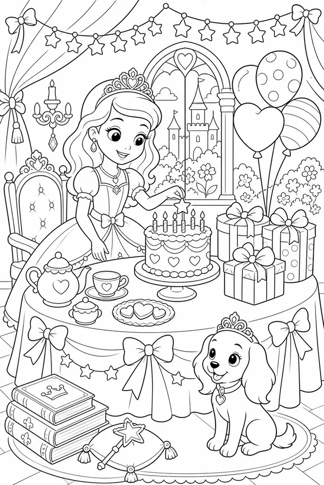Sofia Princess Princess Birthday Table printable coloring page