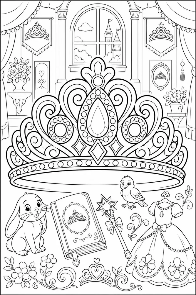 Sofia Princess Princess Crown Close Up printable coloring page