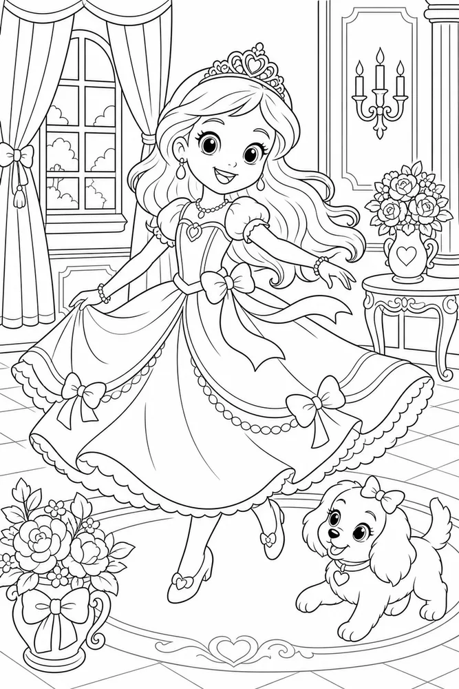 Sofia Princess Princess Dress Twirl printable coloring page