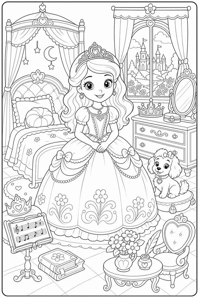 Sofia Princess Princess Royal Bedroom printable coloring page