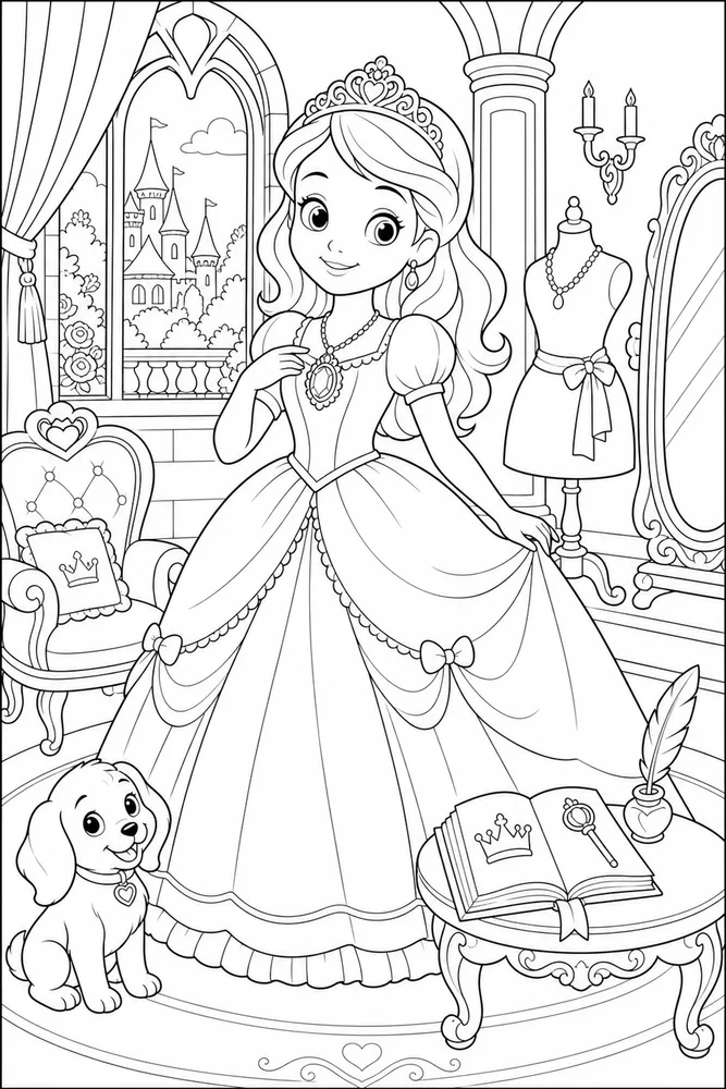 Sofia Princess Princess With Amulet Necklace printable coloring page