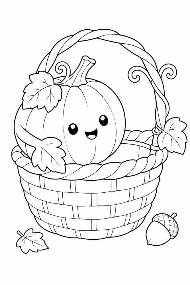 Cute Pumpkin Cute pumpkin activity scene coloring page