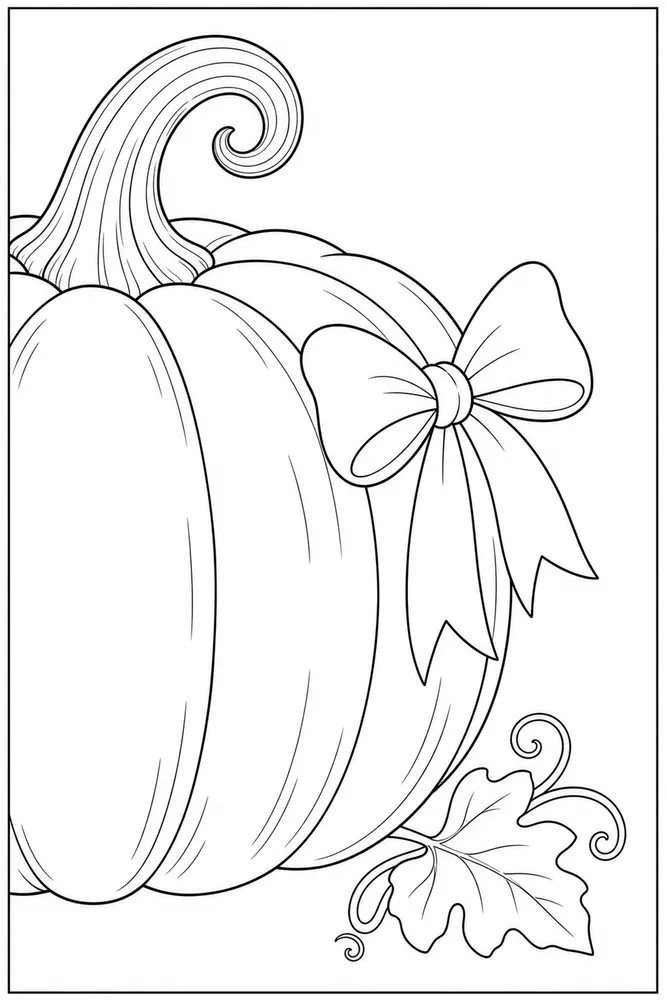 Cute Pumpkin Cute pumpkin close up detail coloring page