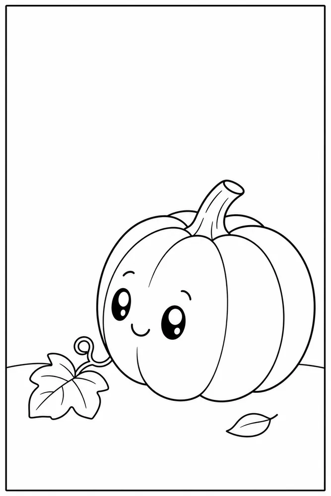 Cute Pumpkin Cute pumpkin easy beginner page coloring page