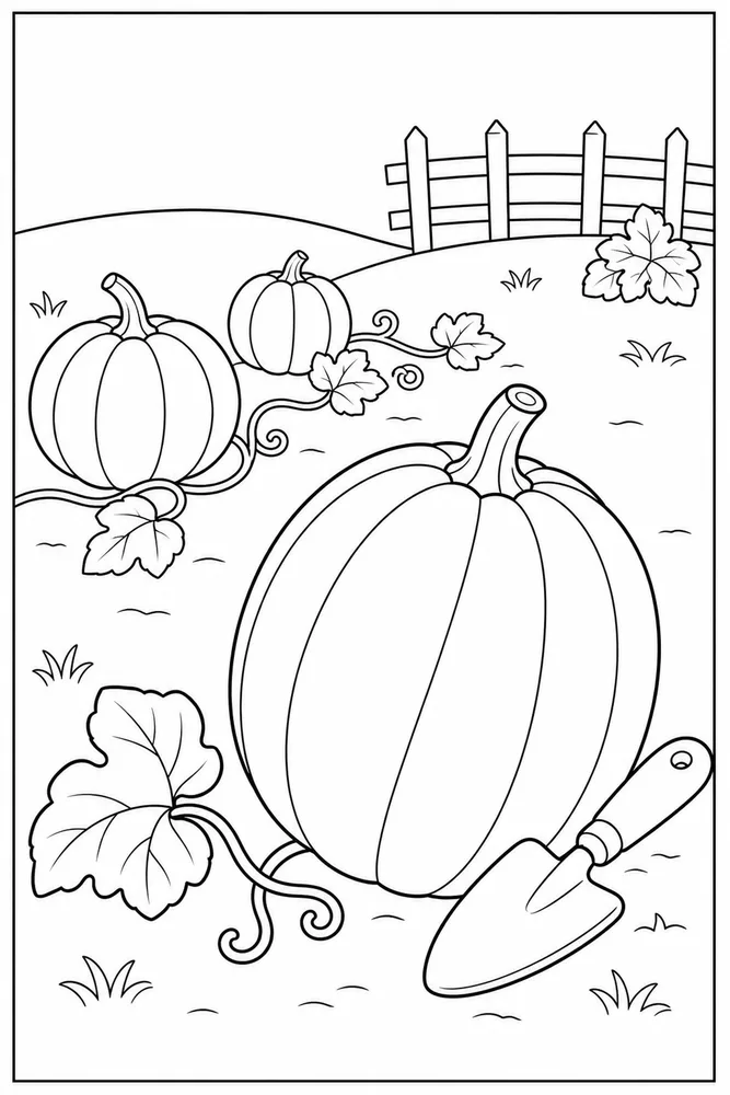 Pumpkin Patch Pumpkin patch easy beginner page coloring page