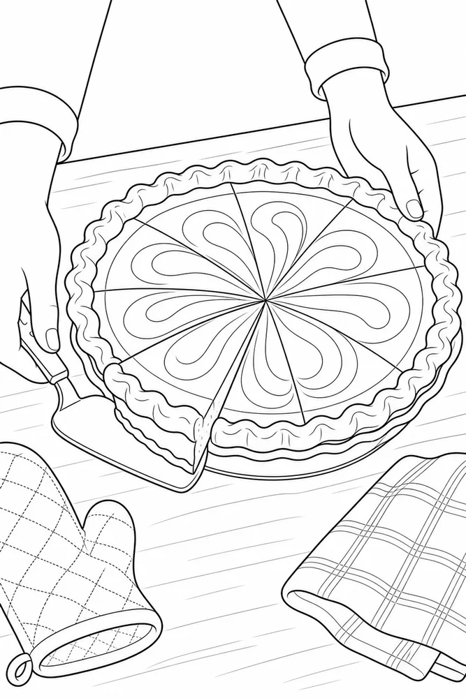 Pumpkin Pie Pumpkin pie activity scene coloring page