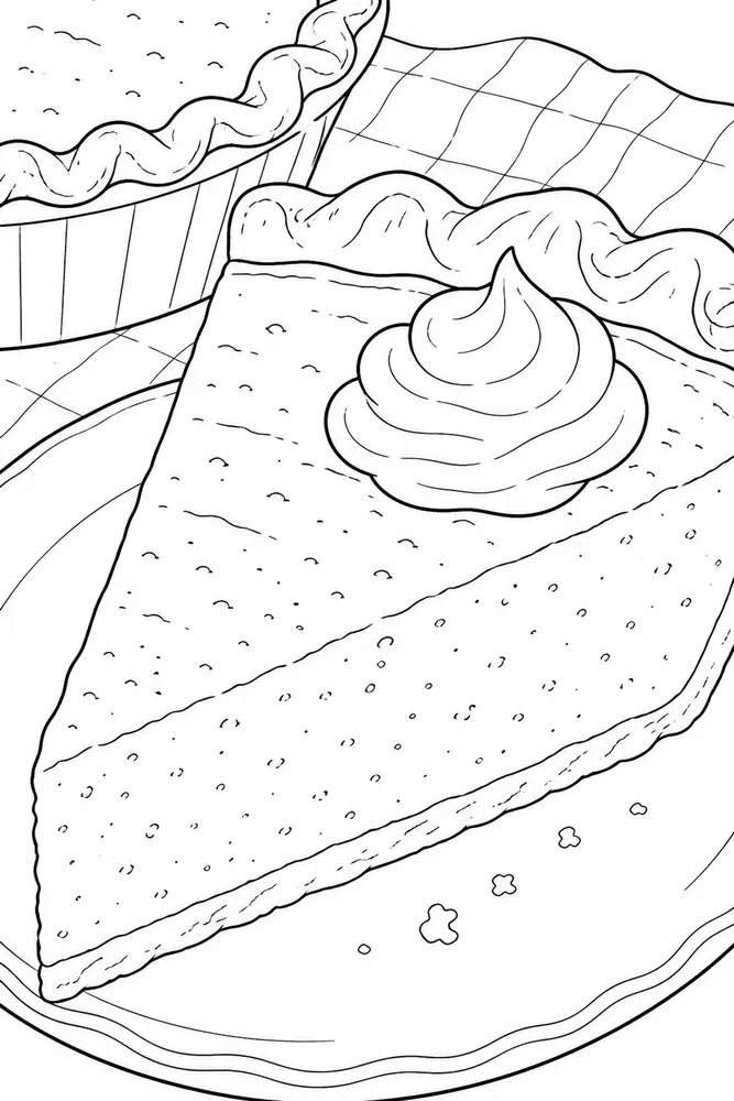 Pumpkin Pie Pumpkin pie close up detail coloring page