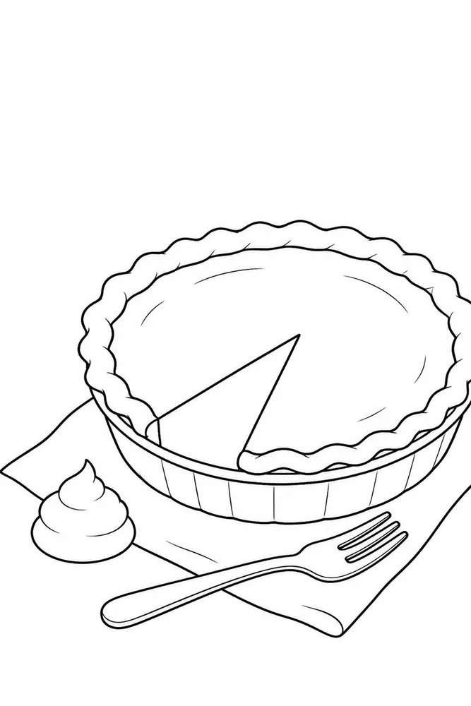 Pumpkin Pie Pumpkin pie easy beginner page coloring page