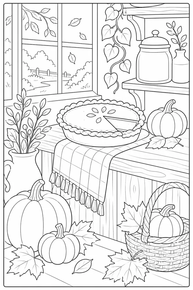 Pumpkin Pie Pumpkin pie habitat background coloring page