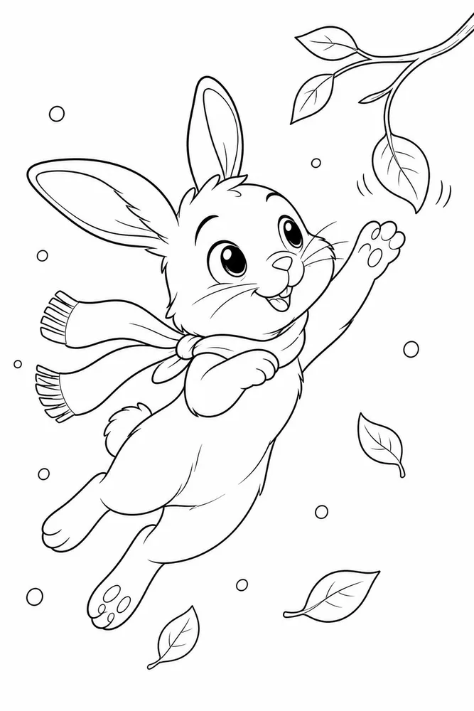 Cute Rabbit Cute rabbit playful pose coloring page