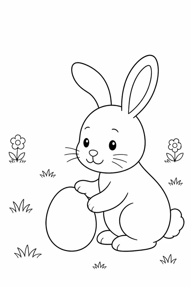 Easter Rabbit Easter rabbit easy beginner page coloring page