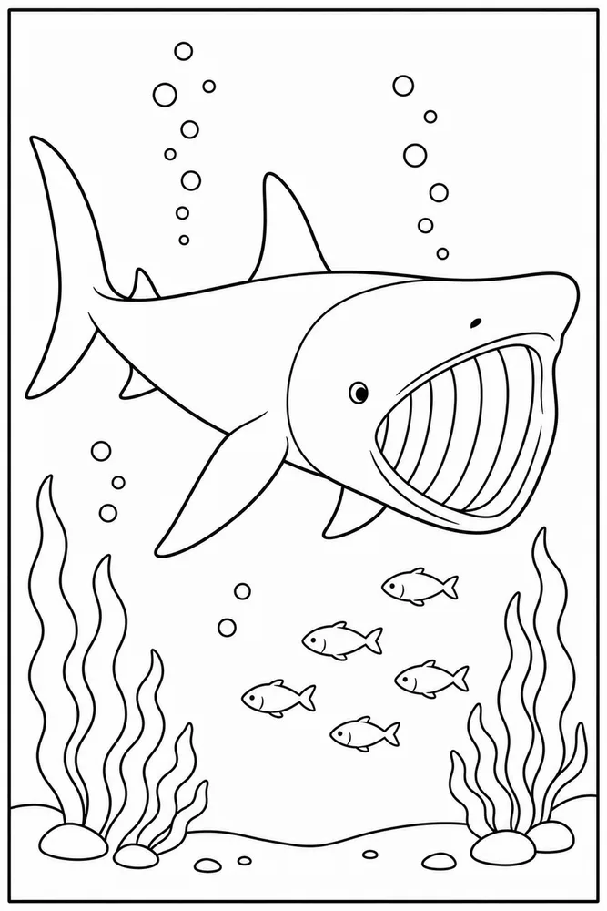 Basking Shark Basking Shark Bubble Trail coloring page