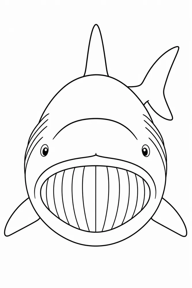 Basking Shark Basking Shark Friendly Front View coloring page
