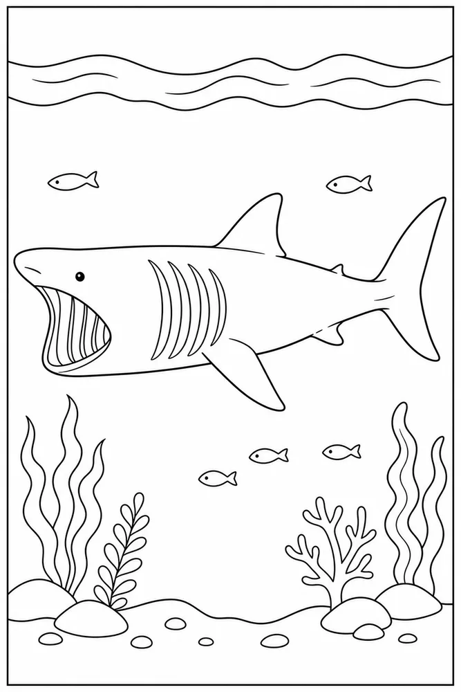 Basking Shark Basking Shark Side Profile coloring page