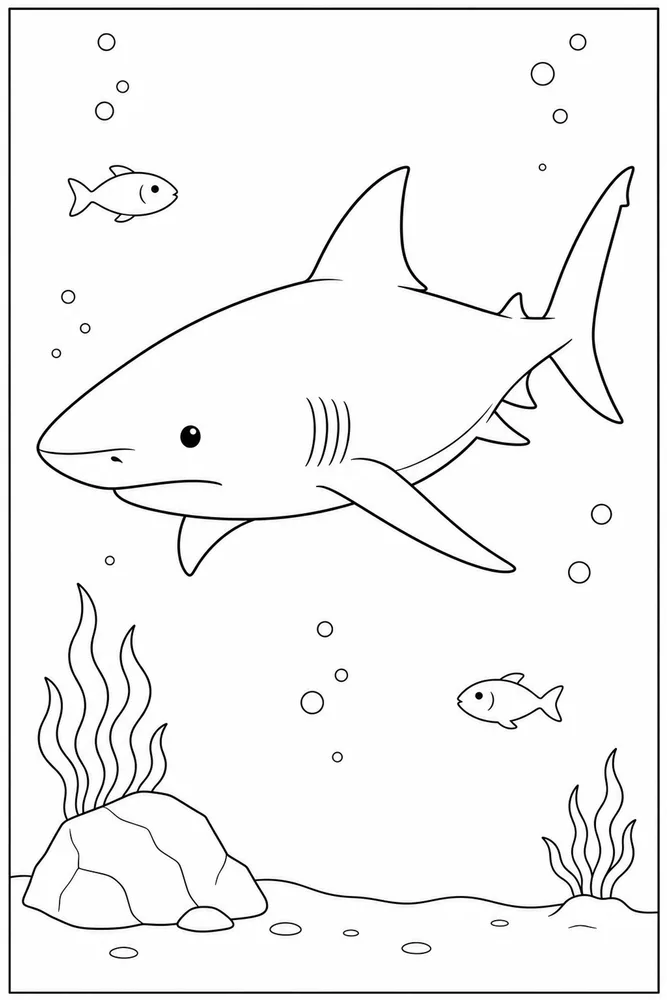 Bull Shark Bull Shark Deep Sea Outline coloring page
