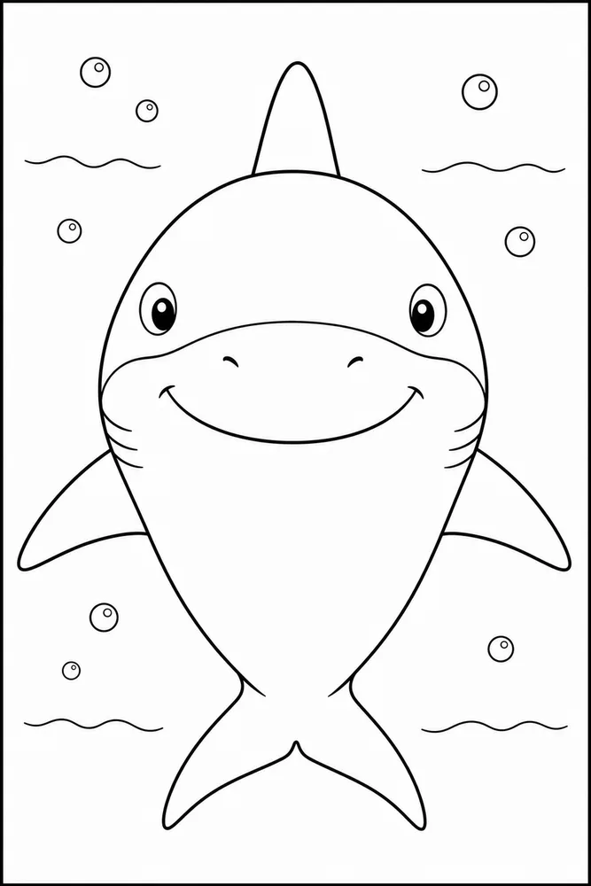 Bull Shark Bull Shark Friendly Front View coloring page