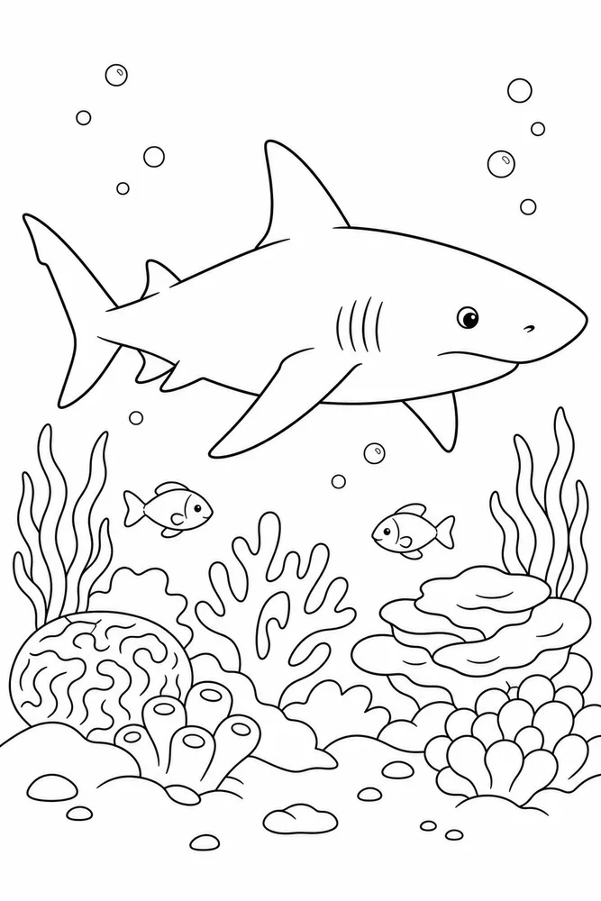 Bull Shark Bull Shark Reef Swim coloring page