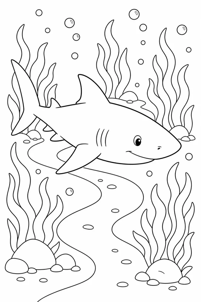 Bull Shark Bull Shark Seaweed Path coloring page