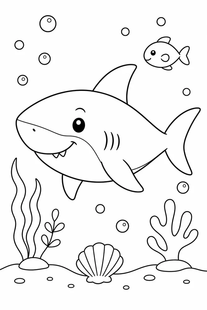 Easy Shark Easy Shark Deep Sea Outline coloring page