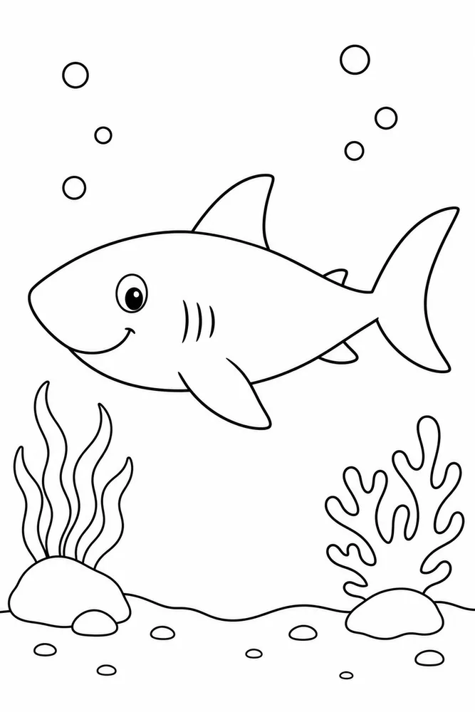 Easy Shark Easy Shark Side Profile coloring page