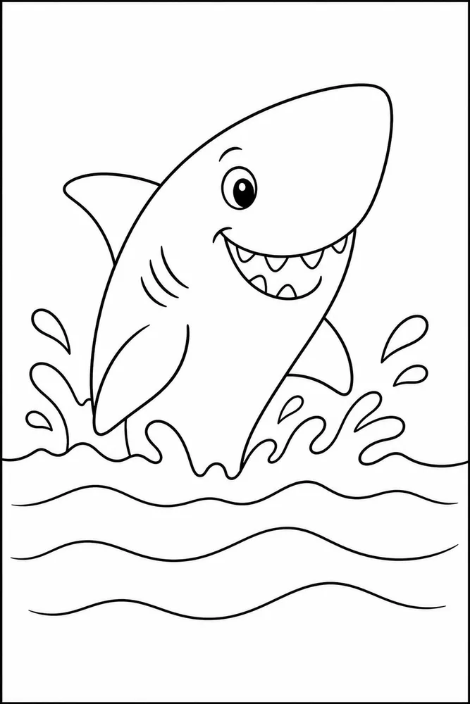 Easy Shark Easy Shark Surface Splash coloring page