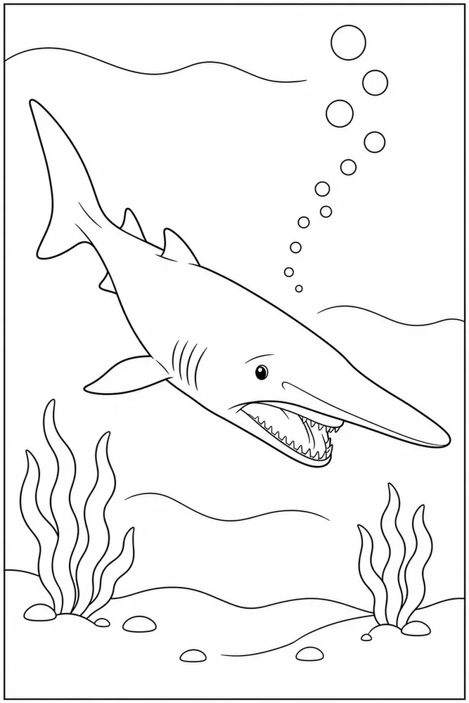 Goblin Shark Goblin Shark Bubble Trail coloring page